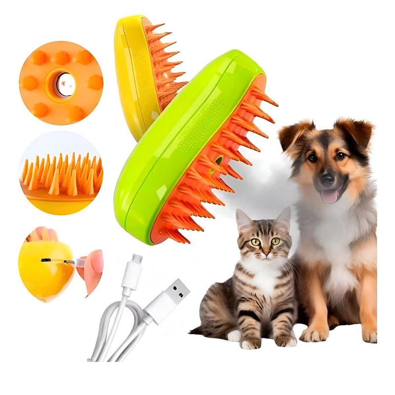 Escova a Vapor para Pets – Pelo Desembaraçado e Pet Feliz.